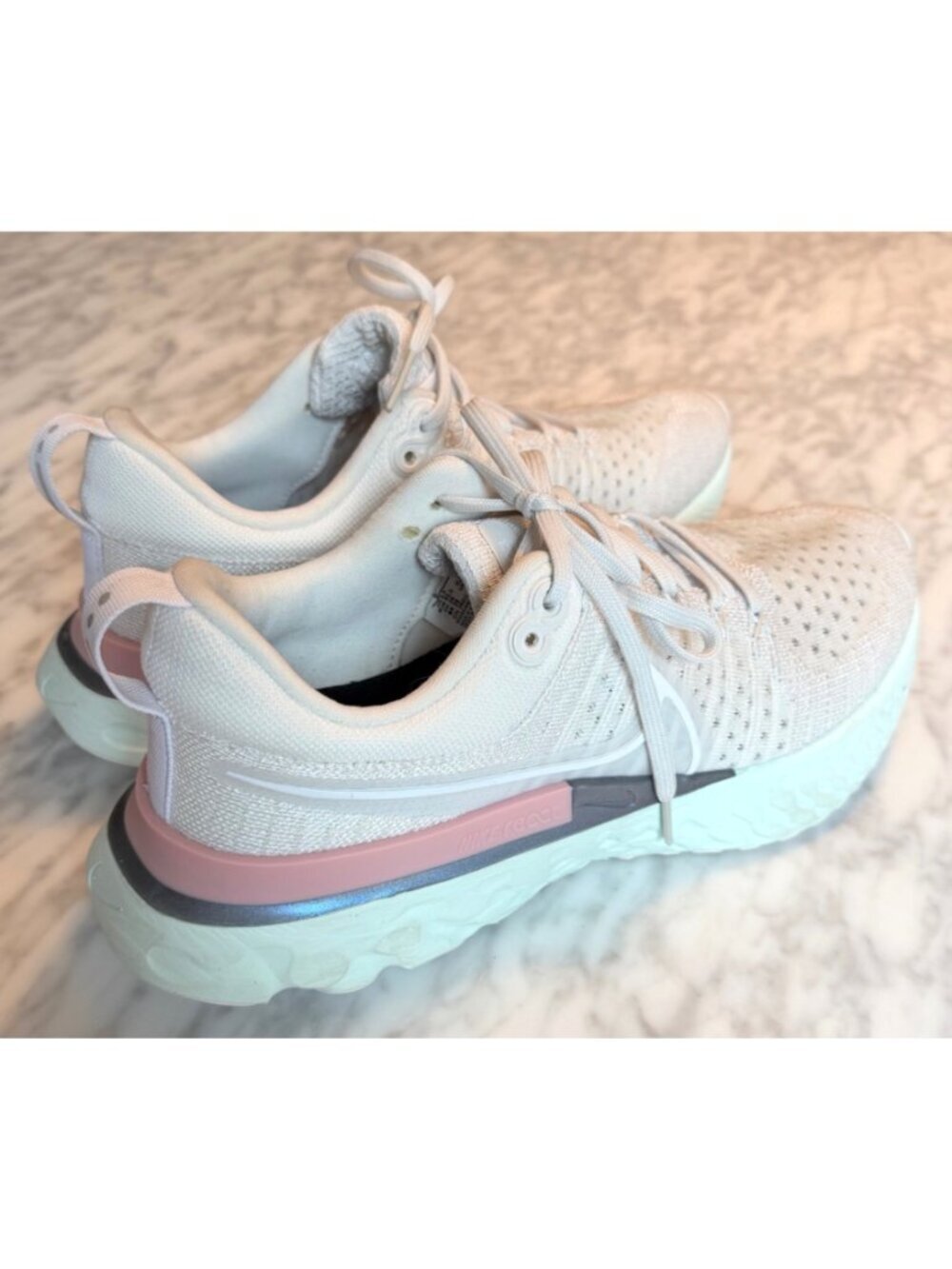 Nike React Infinity Run Flyknit 2 Womens Running Shoes White Pink Size 9/40.5 - Picture 5 of 11